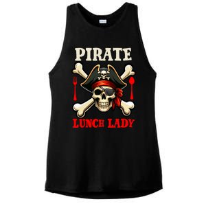 Pirate Lunch Lady Costume Skull Horror Pirate Funny Job Team Ladies PosiCharge Tri-Blend Wicking Tank