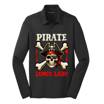 Pirate Lunch Lady Costume Skull Horror Pirate Funny Job Team Silk Touch Performance Long Sleeve Polo