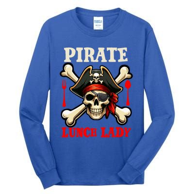 Pirate Lunch Lady Costume Skull Horror Pirate Funny Job Team Tall Long Sleeve T-Shirt