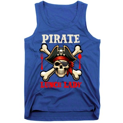 Pirate Lunch Lady Costume Skull Horror Pirate Funny Job Team Tank Top