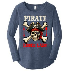 Pirate Lunch Lady Costume Skull Horror Pirate Funny Job Team Women's Perfect Tri Tunic Long Sleeve Shirt