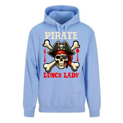 Pirate Lunch Lady Costume Skull Horror Pirate Funny Job Team Unisex Surf Hoodie