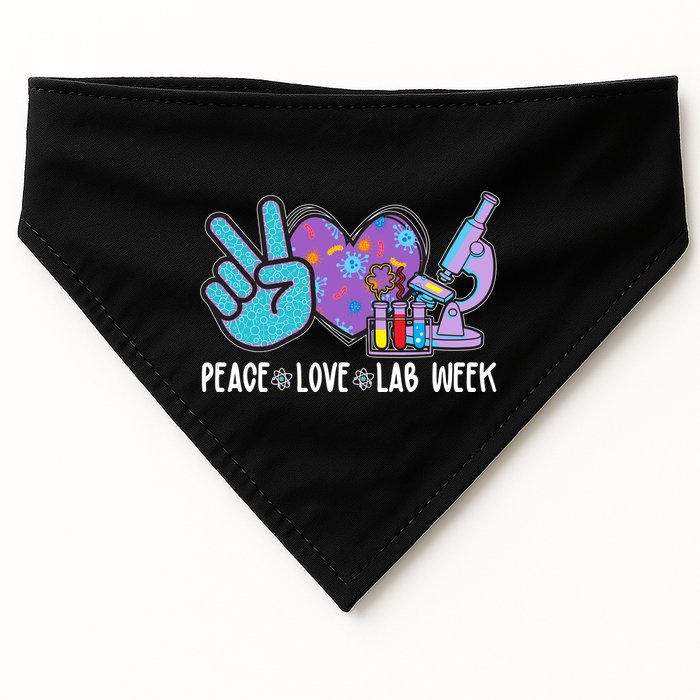 Peace Love Lab Week Science Fan USA-Made Doggie Bandana