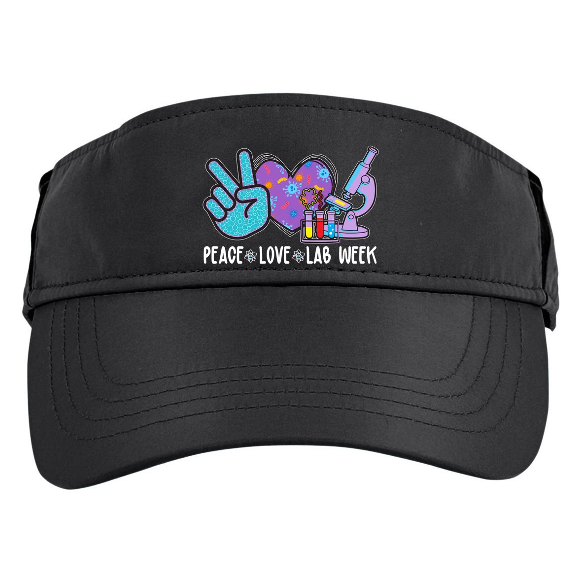 Peace Love Lab Week Science Fan Adult Drive Performance Visor