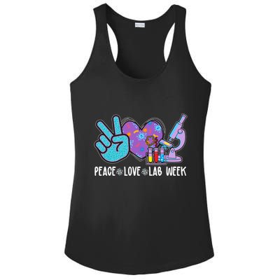 Peace Love Lab Week Science Fan Ladies PosiCharge Competitor Racerback Tank
