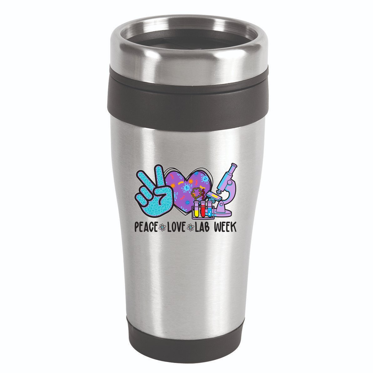 Peace Love Lab Week Science Fan 16oz Travel Tumbler