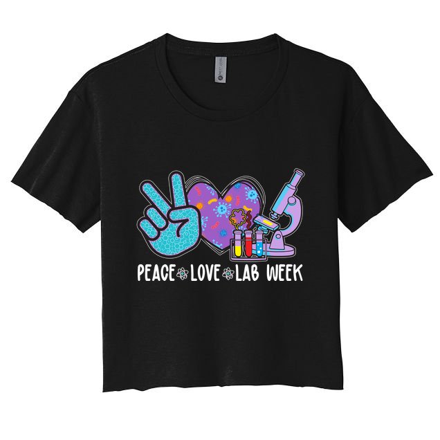 Peace Love Lab Week Science Fan Women's Crop Top Tee