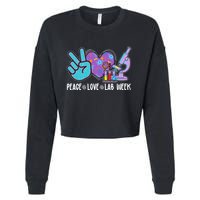 Peace Love Lab Week Science Fan Cropped Pullover Crew