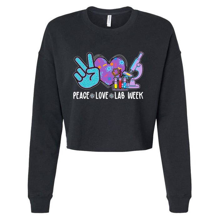 Peace Love Lab Week Science Fan Cropped Pullover Crew