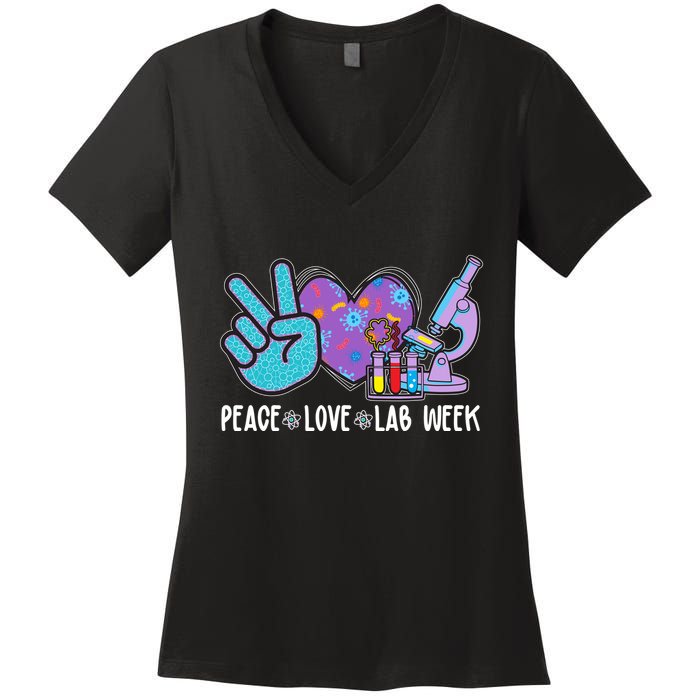 Peace Love Lab Week Science Fan Women's V-Neck T-Shirt