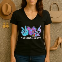 Peace Love Lab Week Science Fan Women's V-Neck T-Shirt