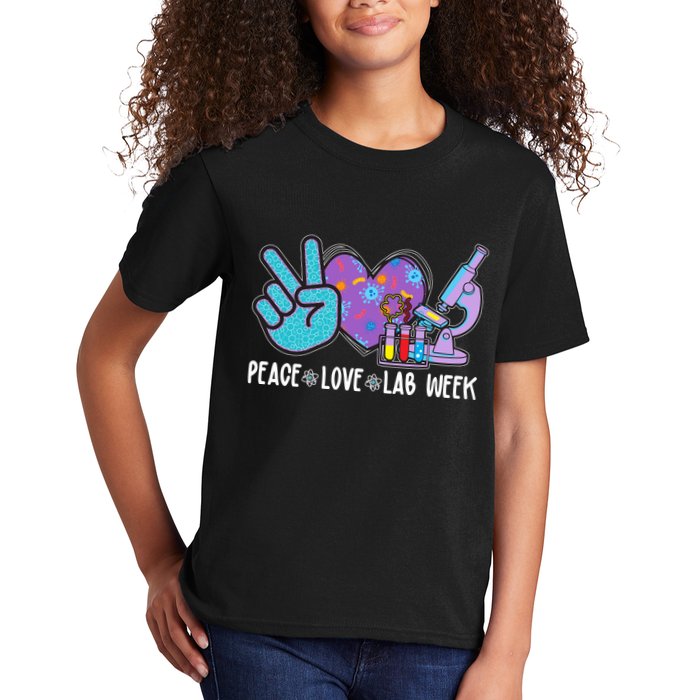 Peace Love Lab Week Science Fan Kids T-Shirt