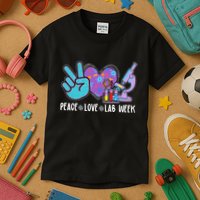Peace Love Lab Week Science Fan Kids T-Shirt