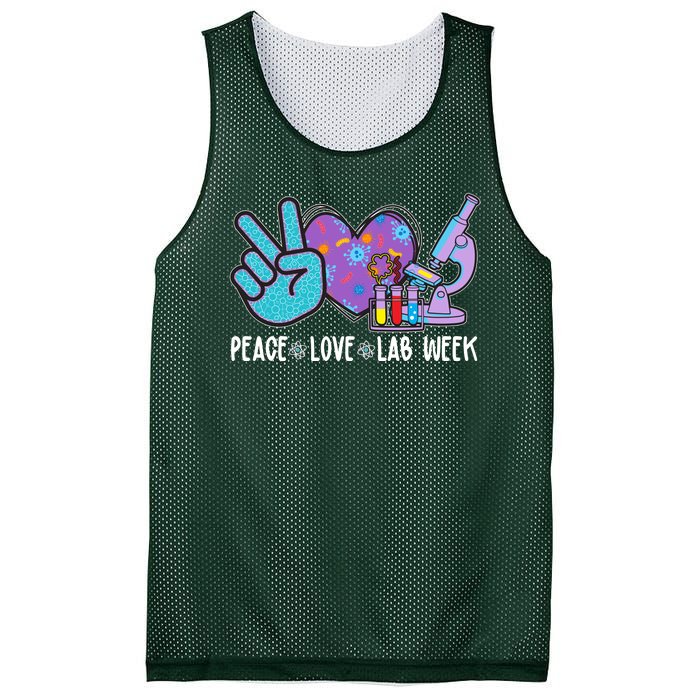 Peace Love Lab Week Science Fan Mesh Reversible Basketball Jersey Tank