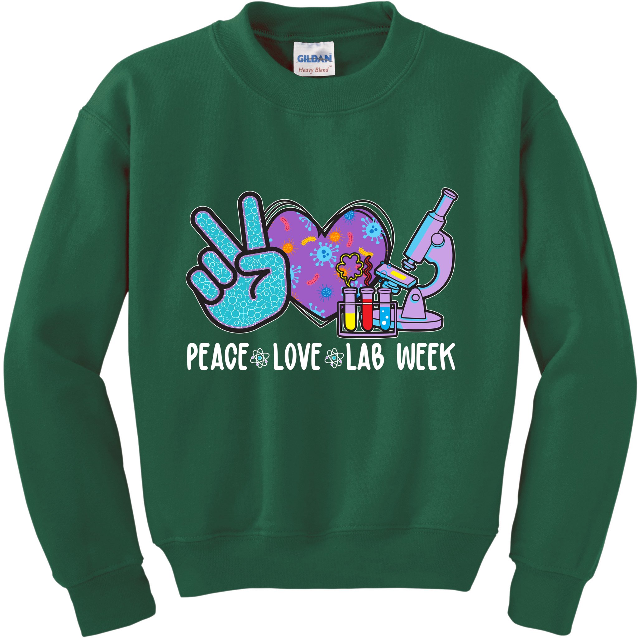 Peace Love Lab Week Science Fan Kids Sweatshirt