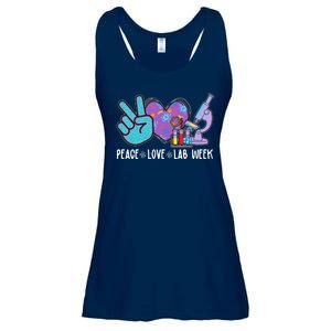 Peace Love Lab Week Science Fan Ladies Essential Flowy Tank