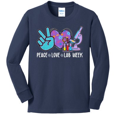 Peace Love Lab Week Science Fan Kids Long Sleeve Shirt