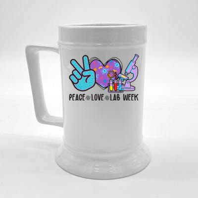 Peace Love Lab Week Science Fan Beer Stein