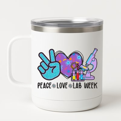 Peace Love Lab Week Science Fan 12 oz Stainless Steel Tumbler Cup