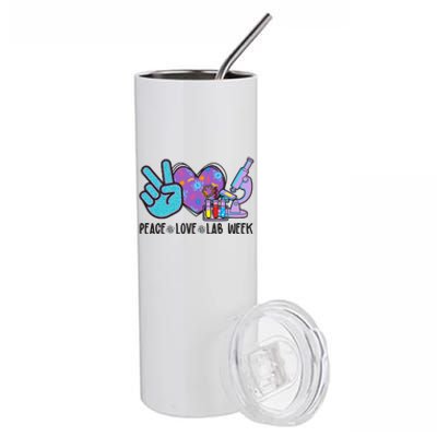 Peace Love Lab Week Science Fan Stainless Steel Tumbler