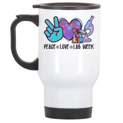 Peace Love Lab Week Science Fan Stainless Steel Travel Mug