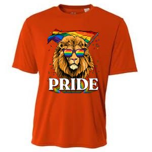 Pride Lion Lgbtq Rainbow Flag Pride Month Animal Lion Lover Gift Cooling Performance Crew T-Shirt