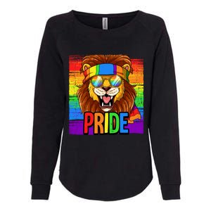 Pride Lion Lgbtq Rainbow Flag Pride Month Gift Womens California Wash Sweatshirt