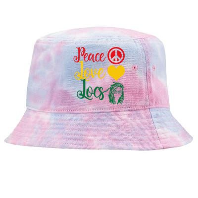 Peace Love Loc'd Hair Black Woman Melanin Juneteenth Tie-Dyed Bucket Hat