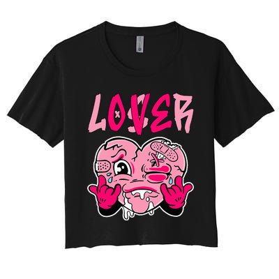 Pink Loser Lover Pink Drip Heart Matching Outfit Women's Crop Top Tee