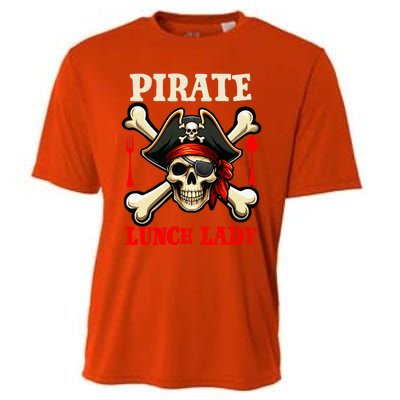 Pirate Lunch Lady Costume Skull Horror Pirate Cooling Performance Crew T-Shirt