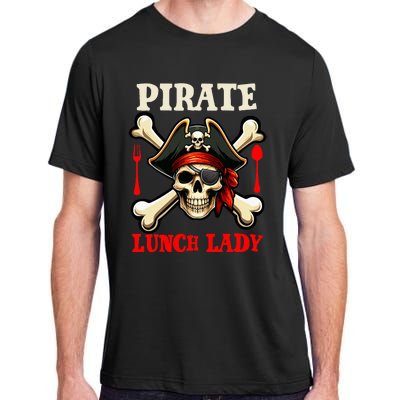 Pirate Lunch Lady Costume Skull Horror Pirate Adult ChromaSoft Performance T-Shirt