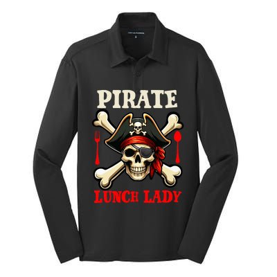 Pirate Lunch Lady Costume Skull Horror Pirate Silk Touch Performance Long Sleeve Polo