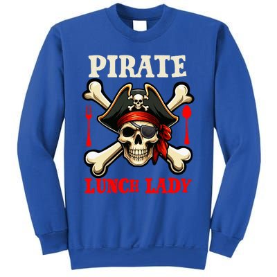 Pirate Lunch Lady Costume Skull Horror Pirate Sweatshirt