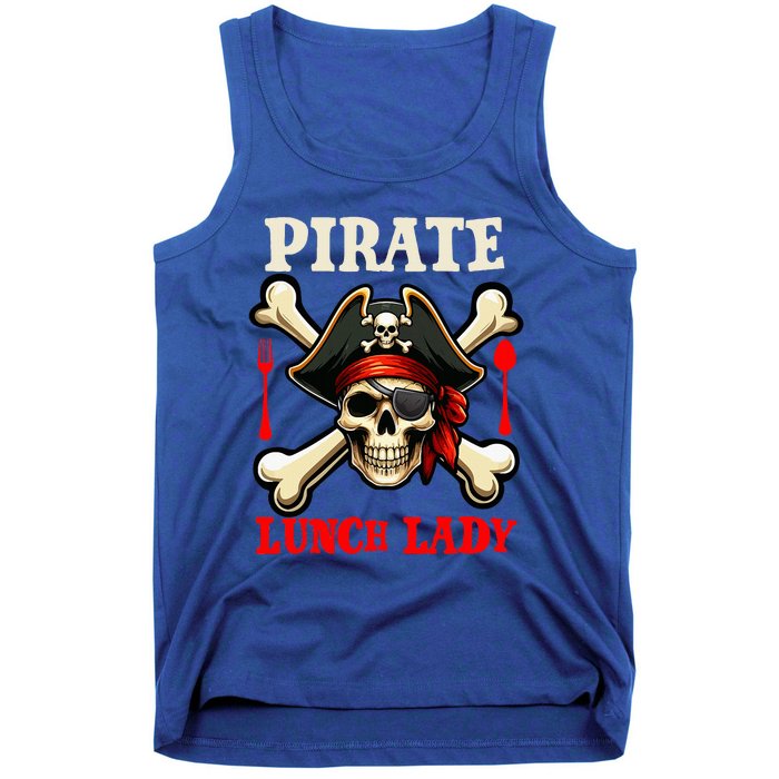 Pirate Lunch Lady Costume Skull Horror Pirate Tank Top