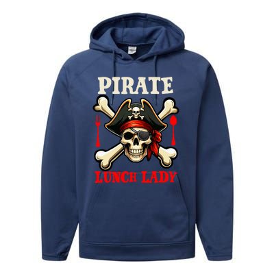 Pirate Lunch Lady Costume Skull Horror Pirate Performance Fleece Hoodie