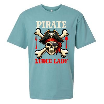 Pirate Lunch Lady Costume Skull Horror Pirate Sueded Cloud Jersey T-Shirt