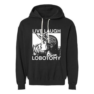 Punkwithacamera Live Laugh Lobotomy Spade Ink Garment-Dyed Fleece Hoodie