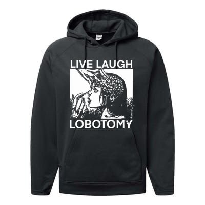 Punkwithacamera Live Laugh Lobotomy Spade Ink Performance Fleece Hoodie