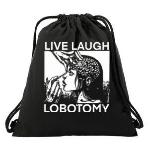 Punkwithacamera Live Laugh Lobotomy Spade Ink Drawstring Bag