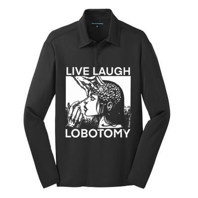 Punkwithacamera Live Laugh Lobotomy Spade Ink Silk Touch Performance Long Sleeve Polo