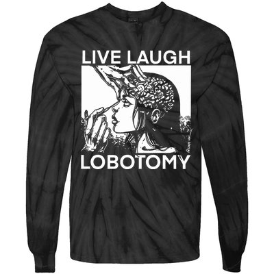 Punkwithacamera Live Laugh Lobotomy Spade Ink Tie-Dye Long Sleeve Shirt