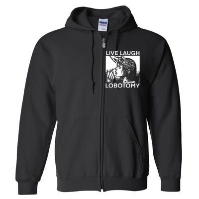 Punkwithacamera Live Laugh Lobotomy Spade Ink Full Zip Hoodie