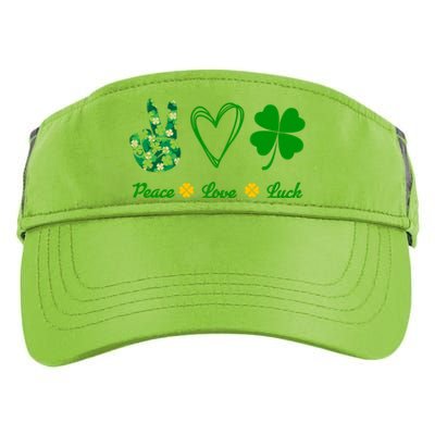 Peace Love Lucky Shamrock Clover Green St Patricks Day Funny Gift Great Gift Adult Drive Performance Visor