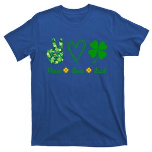 Peace Love Lucky Shamrock Clover Green St Patricks Day Funny Gift Great Gift T-Shirt