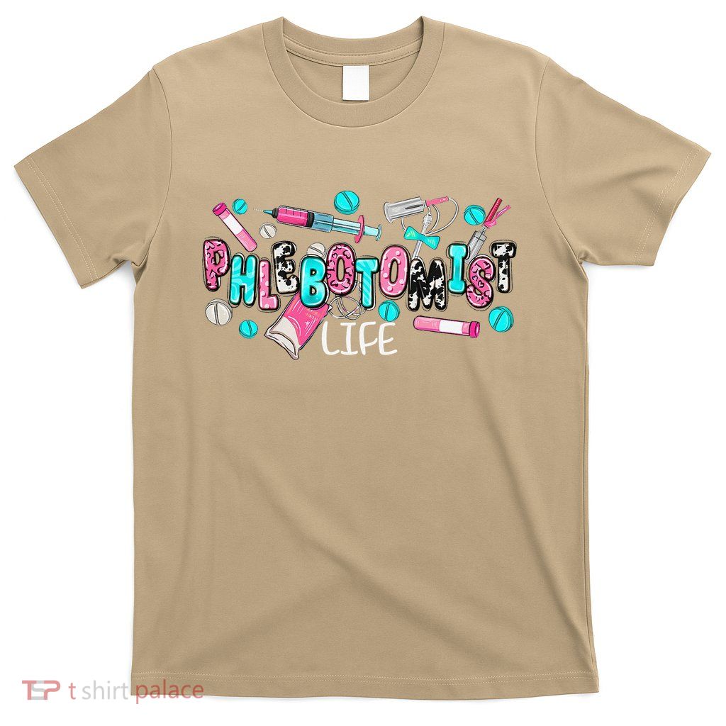 Phlebotomist Life Leopard Coquette Phlebotomy Women Nurse Gift T-Shirt