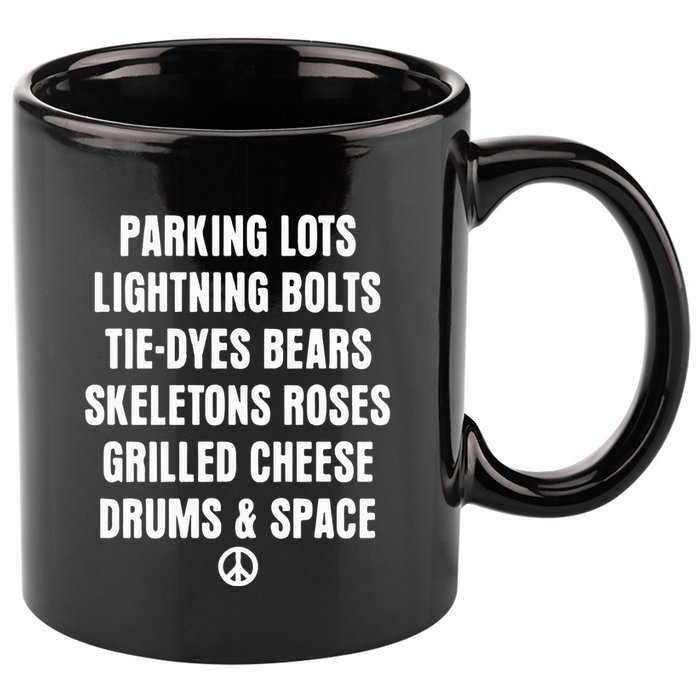 Parking Lots Lightning Bolts Tiedyes Bears Skeletons Roses Grilled Cheese Drums 11oz C Handle Ceramic Mug