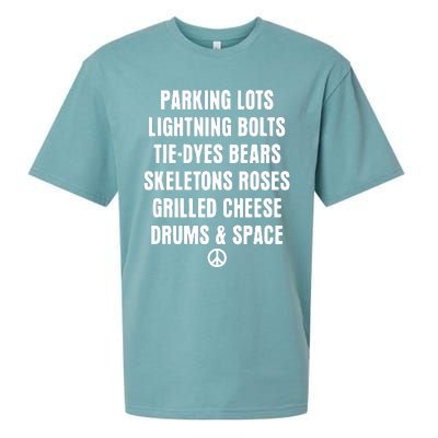 Parking Lots Lightning Bolts Tiedyes Bears Skeletons Roses Grilled Cheese Drums Sueded Cloud Jersey T-Shirt