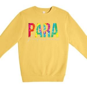 Paraprofessional Life Leopard 100 Day Last Day Of School Premium Crewneck Sweatshirt