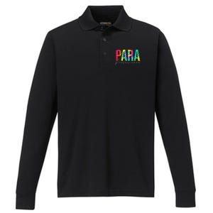 Paraprofessional Life Leopard 100 Day Last Day Of School Performance Long Sleeve Polo