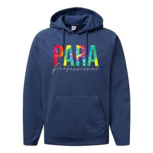 Paraprofessional Life Leopard 100 Day Last Day Of School Performance Fleece Hoodie